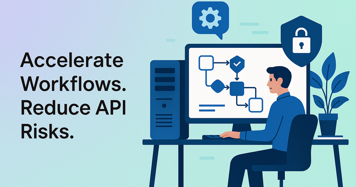 Modern illustration of API gateway roadmap aligning business needs and security for streamlined, risk-reduced IT workflows.